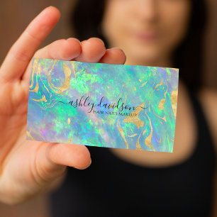 Tarjetas de visita de negocios Blue Opal modernas