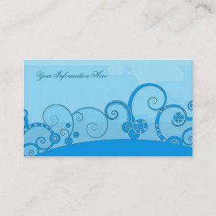 Tarjetas de visita de negocios Blue Swirly Fantasy