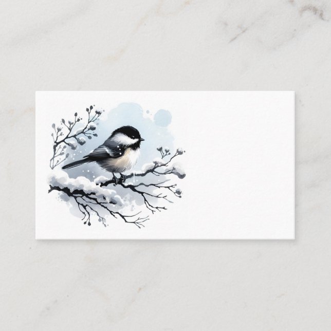 Tarjetas de visita de negocios Chickadee (Anverso)
