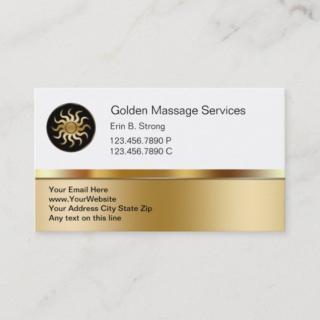 Tarjetas de visita de negocios clásicas de masaje (Anverso)
