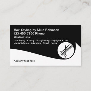 Tarjetas de visita de negocios con estilo de Hairs