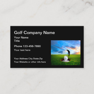 Tarjetas de visita de negocios con tema de golf si