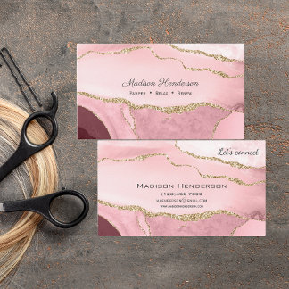Tarjetas de visita de negocios de belleza con ágat