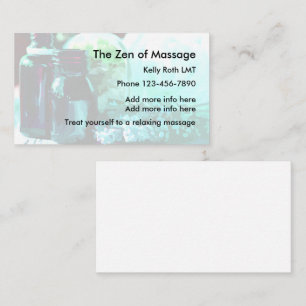 Tarjetas de visita de negocios de masaje zen