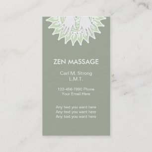 Tarjetas de visita de negocios de masaje zen