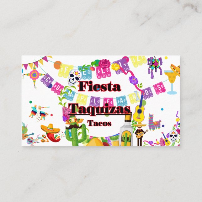 Tarjetas de visita de negocios de Taquis (Reverso)