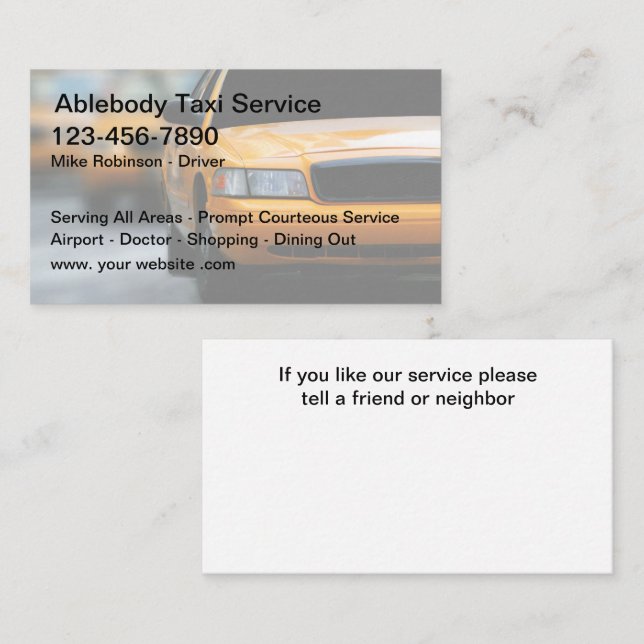 Tarjetas de visita de negocios de transporte simpl (Anverso / Reverso)