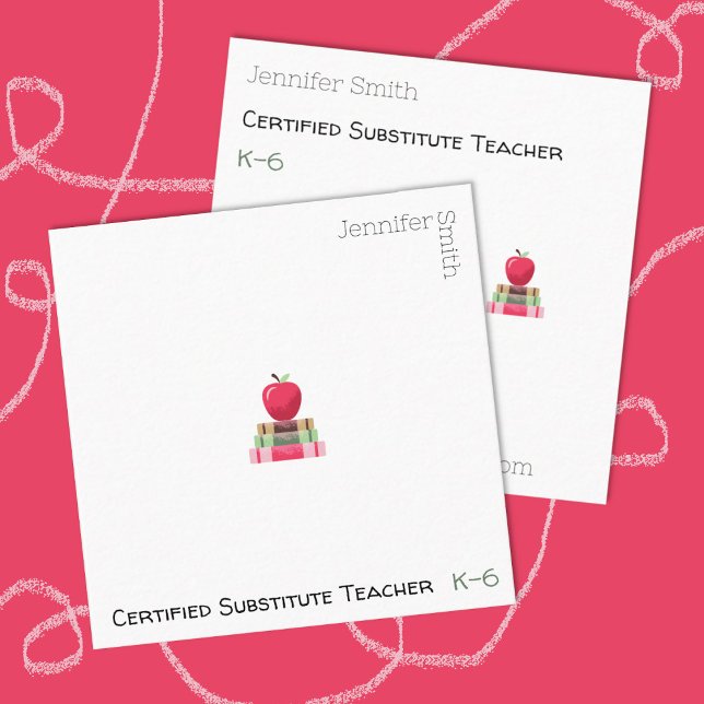 Tarjetas de visita de negocios de White Square par (Modern white square contact cards for educators .
)