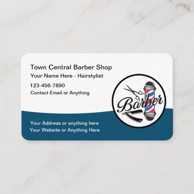 Tarjetas de visita de negocios Guay Modern Barber  (Anverso)