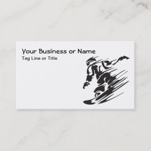 Tarjetas de visita de negocios Silhouette Snowboar
