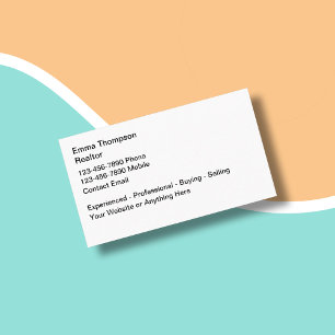 Tarjetas de visita de negocios simples para el sec