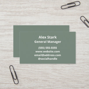 Tarjetas de visita de negocios verdes de Sage sóli