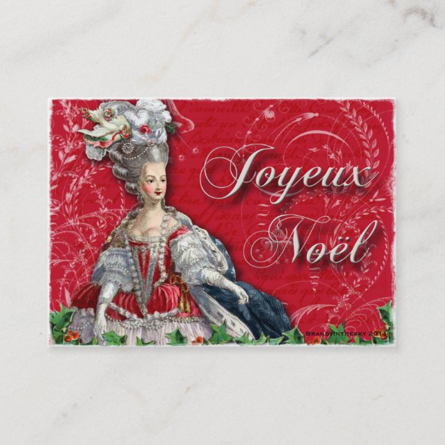 Tarjetas de visita de Noel del navidad de Marie (Anverso)