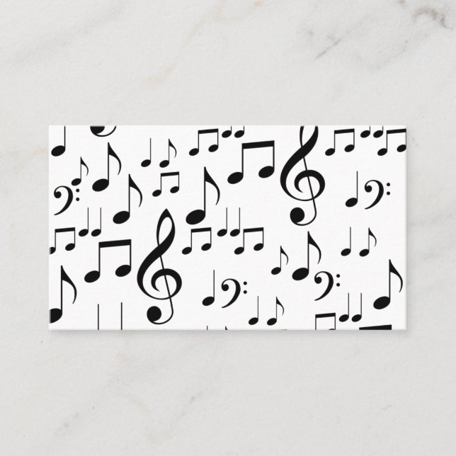 Tarjetas de visita de notas musicales (Anverso)