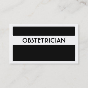 Tarjetas de visita de obstetricia blancas en negro