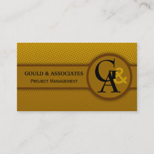 Tarjetas de visita de oro de Brown del monograma