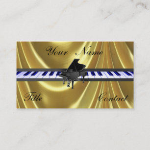 Tarjetas de visita de oro del oro del piano de