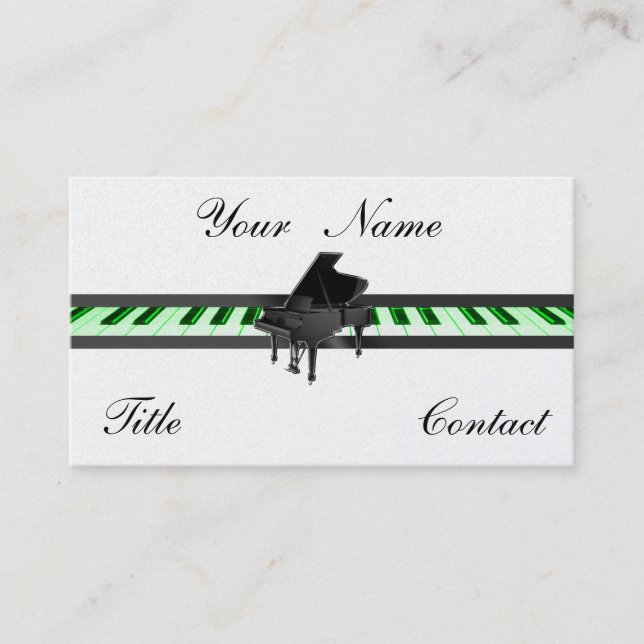 Tarjetas de visita de oro del oro del piano de (Anverso)