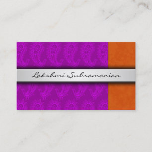 Tarjetas de visita de paisley Peacocks de India