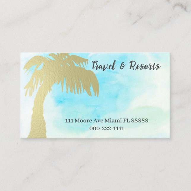 Tarjetas de visita de Palm Tree Light Golden (Anverso)