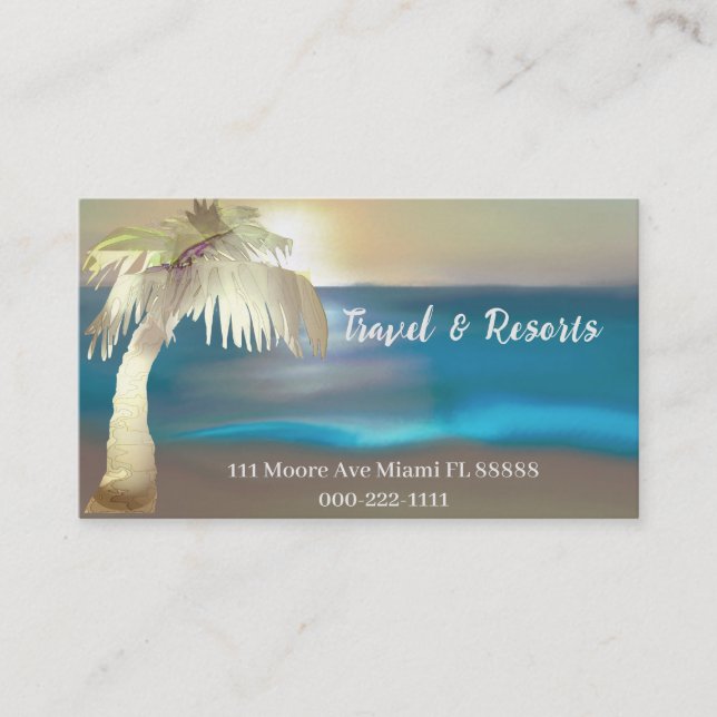 Tarjetas de visita de Palm Tree Light Golden (Anverso)