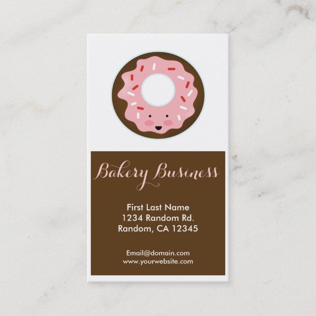 Tarjetas de visita de panadería de donut personali (Anverso)