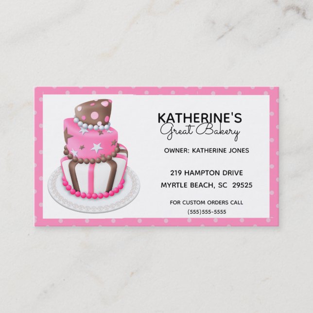 Tarjetas de visita de panadería personalizado (Anverso)