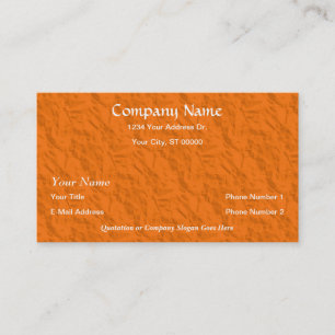 Tarjetas de visita de papel arrugadas naranja del