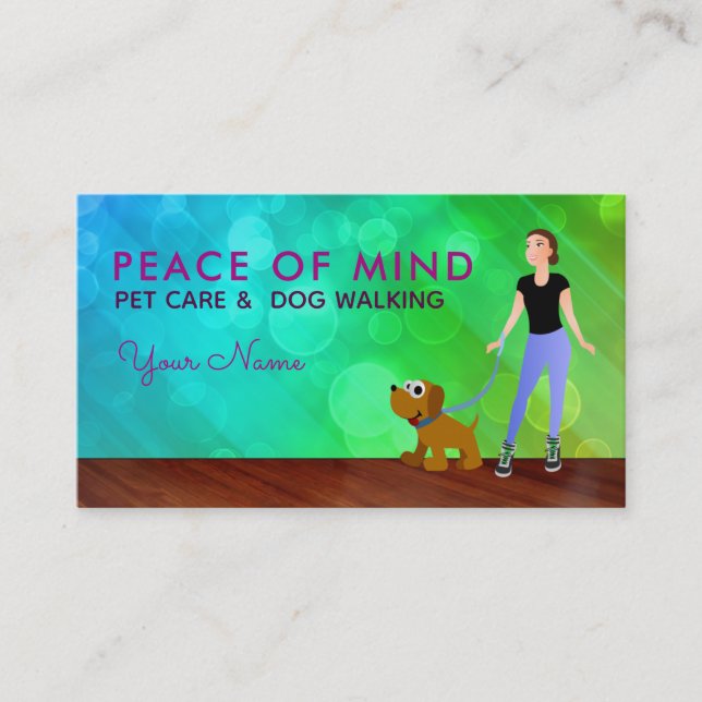 Tarjetas de visita de paseo de perro (Anverso)