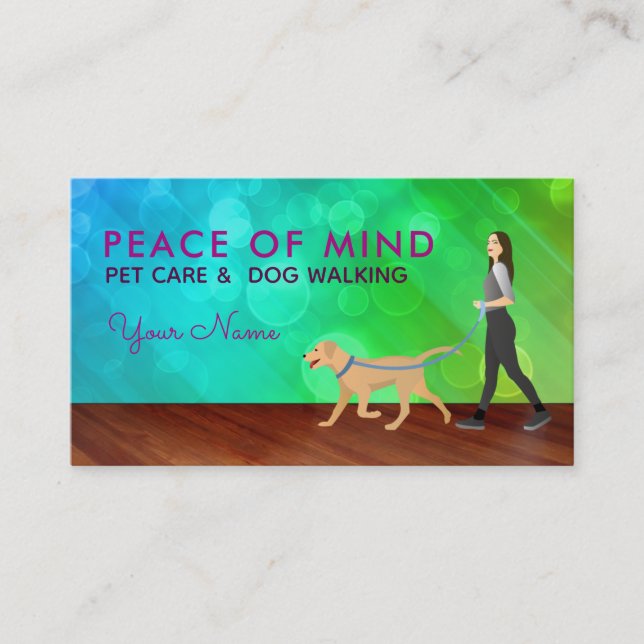 Tarjetas de visita de paseo de perro (Anverso)