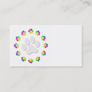 Tarjetas de visita de Pawprints del arco iris