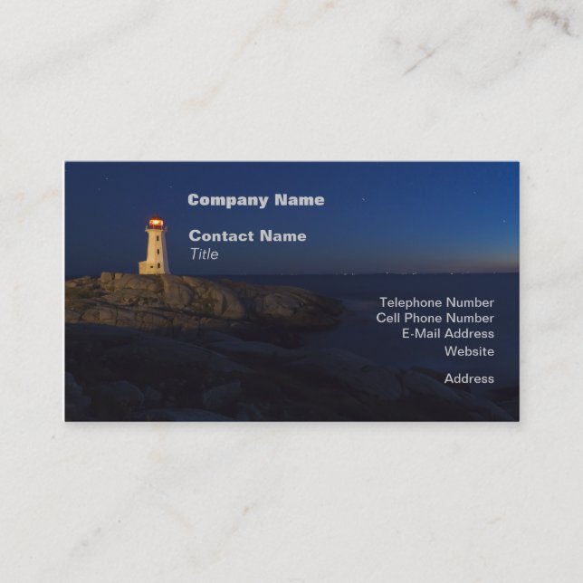 Tarjetas de visita de Peggy's Cove Lighthouse (Anverso)