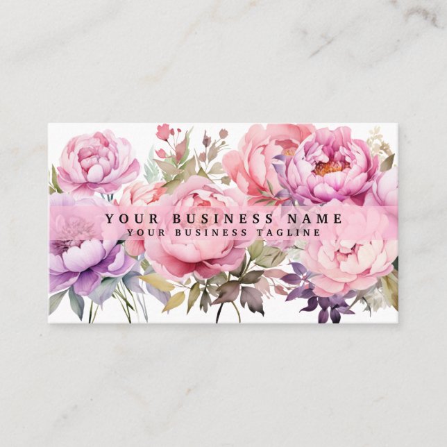 Tarjetas de visita de Peonies Peony Flowers (Anverso)