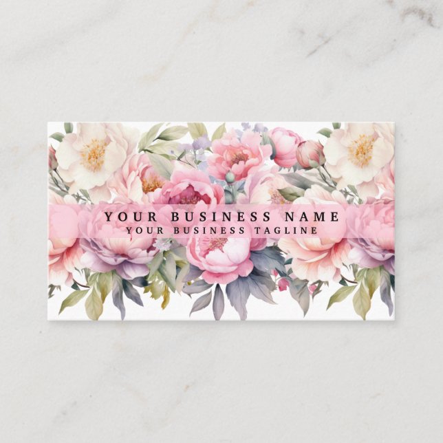 Tarjetas de visita de Peonies Peony Flowers (Anverso)