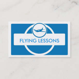 Tarjetas de visita de pequeño avión blanco azul