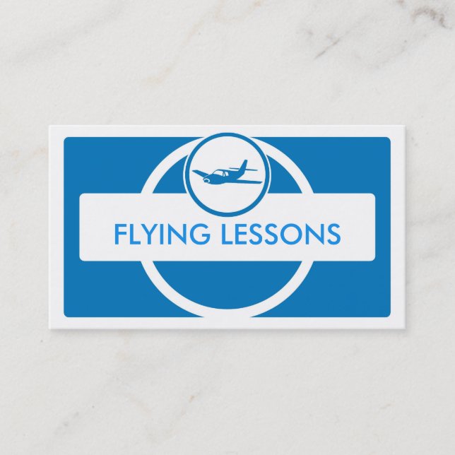 Tarjetas de visita de pequeño avión blanco azul (Anverso)