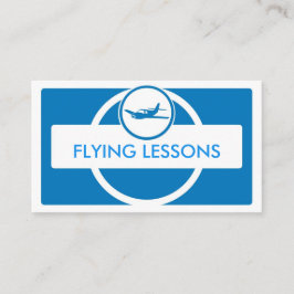 Tarjetas de visita de pequeño avión blanco azul