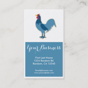 Tarjetas de visita de personalizable de gallo azul