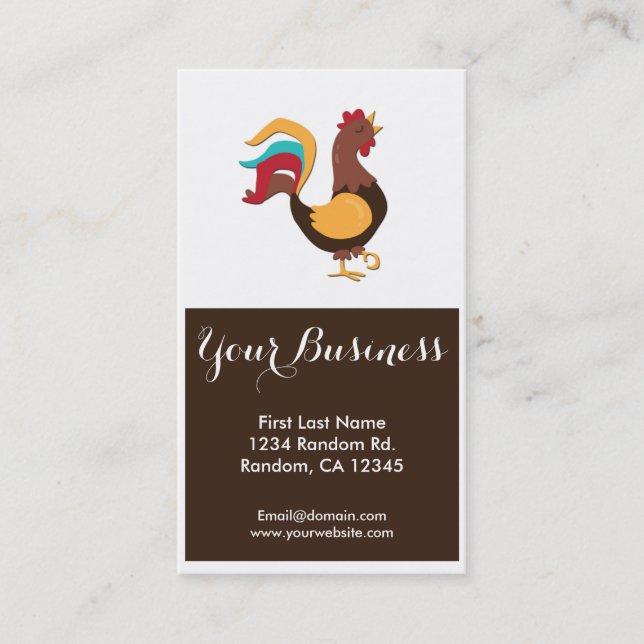 Tarjetas de visita de personalizable de gallo marr (Anverso)