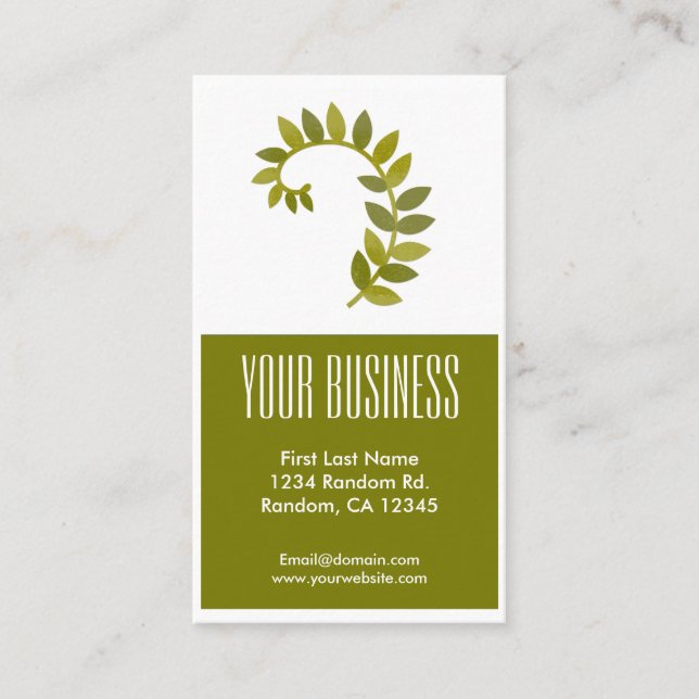 Tarjetas de visita de personalizable de hojas curv (Anverso)