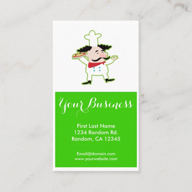 Tarjetas de visita de personalizable del chef de l (Anverso)