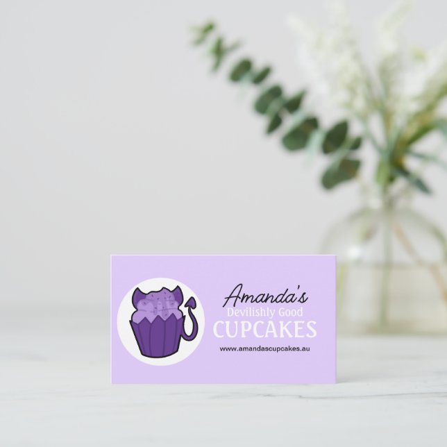 Tarjetas de visita de personalizable Purple Devil  (Anverso de pie)