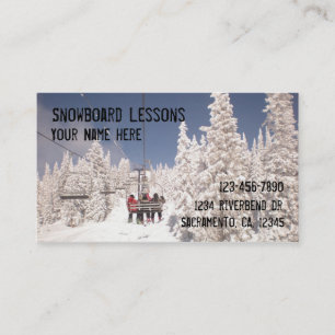 Tarjetas de visita de personalizable Snowboard Les