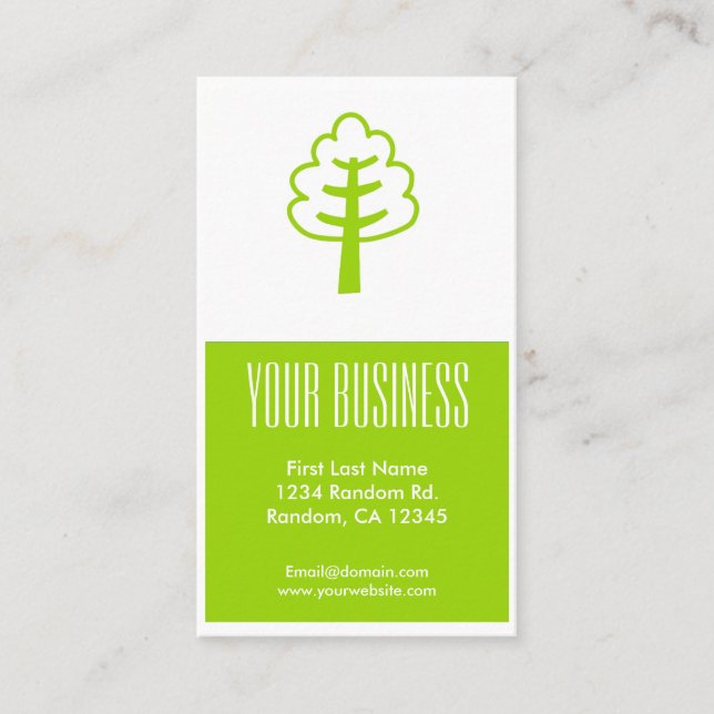 Tarjetas de visita de personalizable verde simple (Anverso)