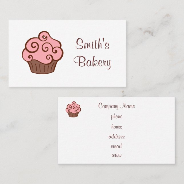 Tarjetas de visita de personalizado Cupakes (Anverso / Reverso)