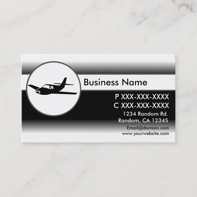 Tarjetas de visita de personalizado de avión con d (Anverso)