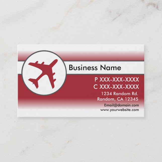Tarjetas de visita de personalizado de avión con d (Anverso)