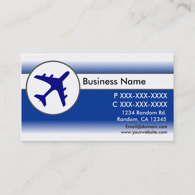 Tarjetas de visita de personalizado de avión con m (Anverso)