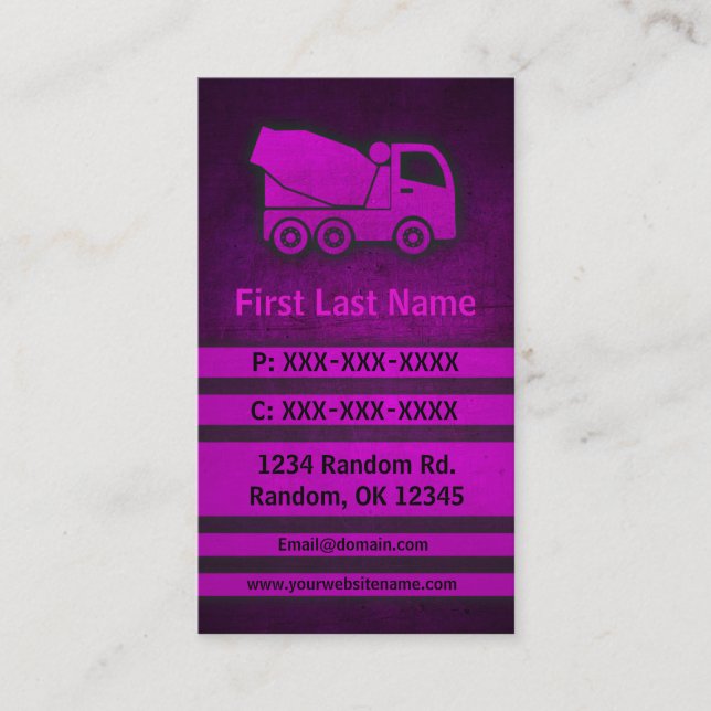 Tarjetas de visita de personalizado de gruns rosa  (Anverso)