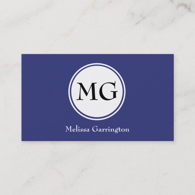 Tarjetas de visita de Personalizado de monograma a (Anverso)